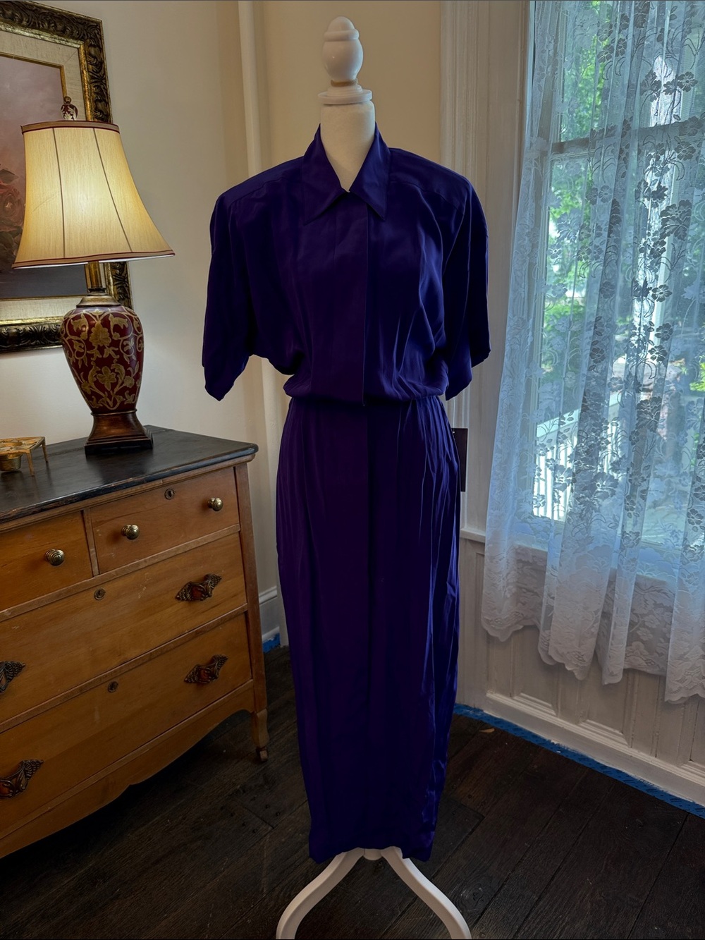 Maggy London Royal Purple Dress Silk 8